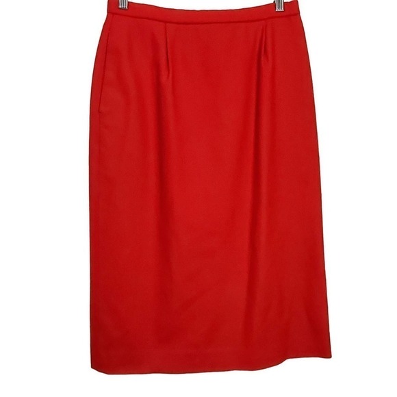 Pendleton Vintage 90s Skirt Womens 10 Red 100% Virgin Wool Knee Length Career - Picture 1 of 11